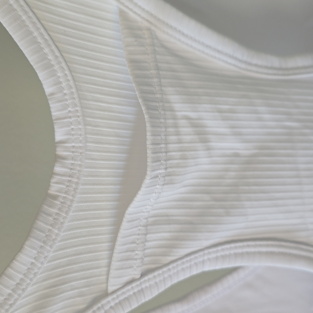 White Ribbed Racerback Bralette Top - Picture 5 of 9